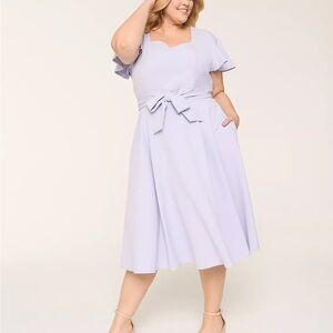 Lane Bryant Lena Square-Neck Level-Hem Midi Dress